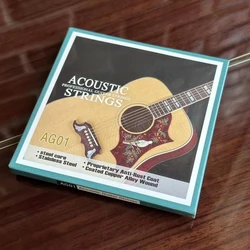 Premium Light Acoustic Guitar Strings - Stainless Steel with Coated Copper Alloy Wound (1Pc)