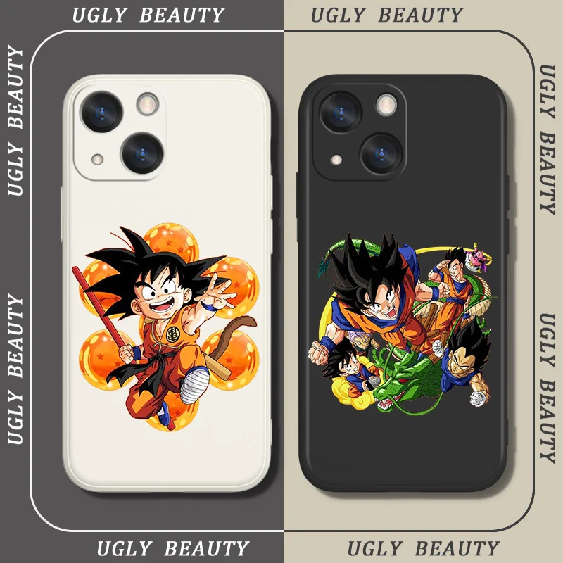 

D-Dragon Balls DBZ Son Goku Phoen Case For iPhone 6 6S 7 8 plus X XR XS 11 12 13 14 pro MAX 12 13 mini Liquid Rope Funda Cover