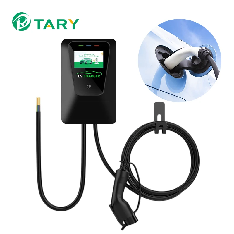 

AC App Control Car Charger Station 7kw 32A Type2 5m EV Charging Home Wallbox Electric Vehicles Wall-mounted EV Pile