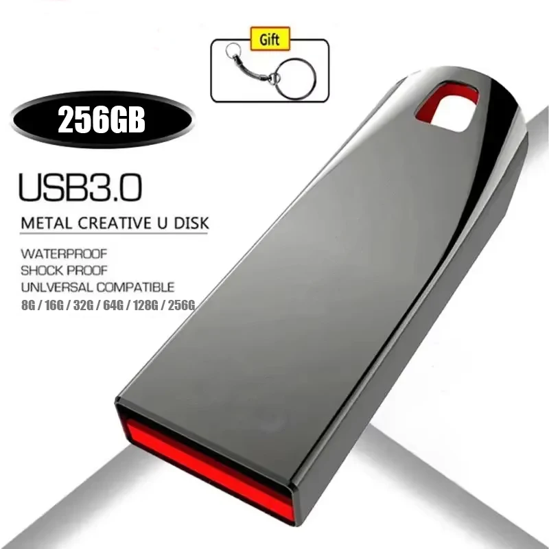 Pen Drive U disk 3.0 Pen Driver Metal High Speed ​​Flash Drive 256GB128GB 64G USB Memory Stick Pen Driver 128GB for PC/Laptop/PS4 Contr