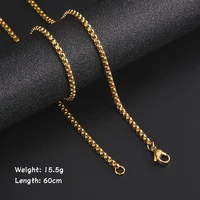 Skyrim mode 60 cm longue boîte chaîne collier hommes en acier inoxydable noir or couleur maillons chaînes de base Punk bijoux en gros 5
