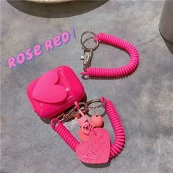 Rose Heart Design Soft Silicone Earphone Case with Flexible Keychain - AirPods 3 2021 (001)