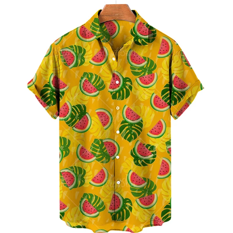 Men's 3d Printing Luxury Designer Medieval Clothings Tropical Fruit Hawaiian Harajuku Fashion Style Tiki Big Size Floral Shirt