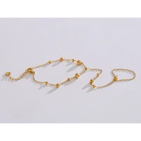 Yhpup Trendy Stainless Steel Zircon Beads Back of Hand Chain Finger Bracelet Fashion Chic Sexy Jewelry Waterproof Wholesale Gift - Image 3