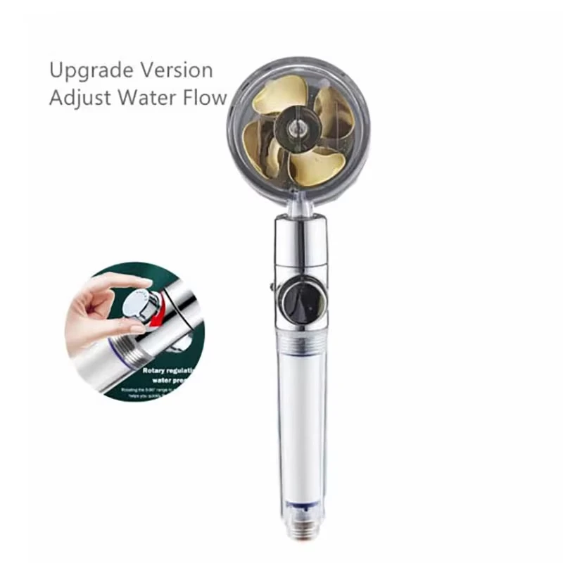 Pressurized Shower Head 360 Degree Water Saving Rotation Turbo Propeller Fan Bathroom Accessories 6