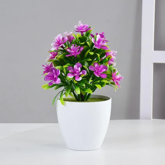 1pc Artificial Potted Plant Small Bonsai Flowers