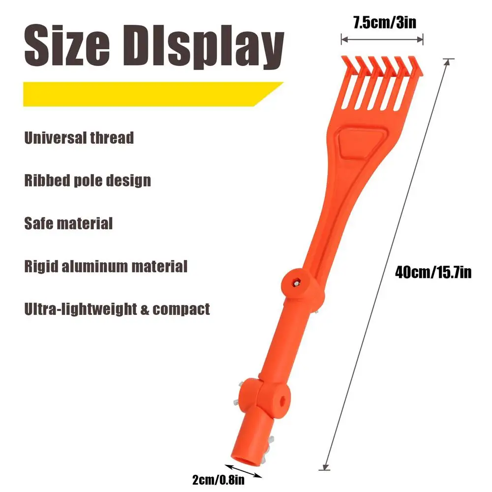 Description Picture 2 of itemGutter Rake From Ground Gutter Cleaning Tools Rotatable Handle Small Rake Rain Gutter Cleaning Tool for Roofs Gutters and