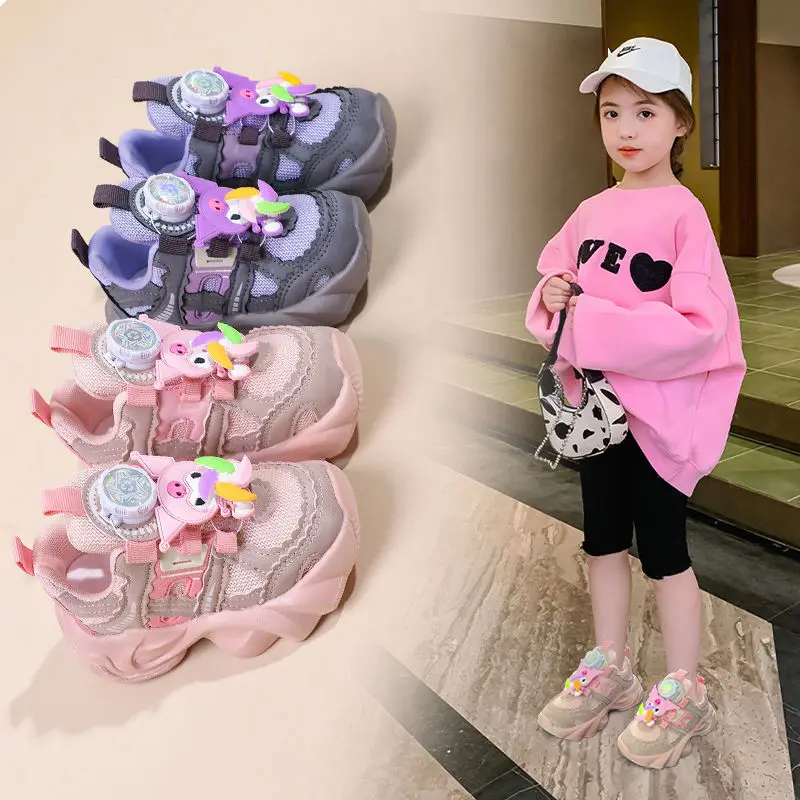 

Kuromi Anime Kawaii Sanrio Children Casual Shoes Spring Summer Cute Cartoon Soft Soles Comfortable Breathable Mesh Sneakers Gift