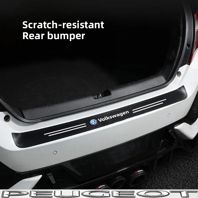 Audi Logo Carbon Fiber Door Sill Protector Stickers