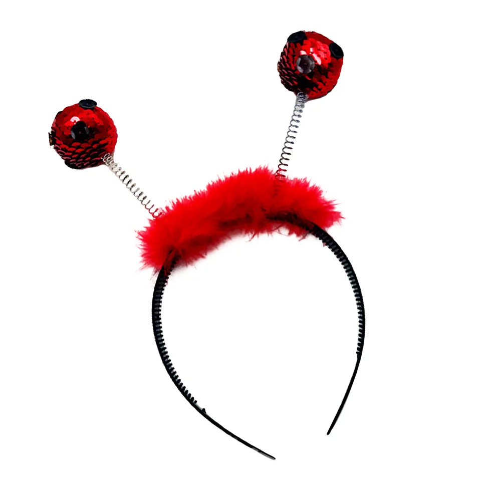 

1PC Spring Headband Paillette Ball Headband for Kids Children Red