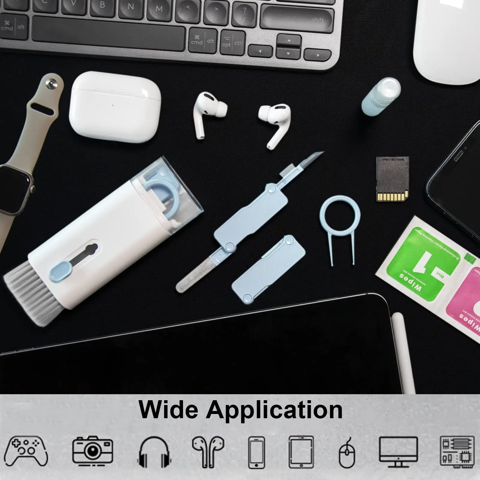 7 in 1 Computer Keyboard Cleaner Brush Kit Cleaner Kit for Airpod Bluetooth Earphones Earbud Airpods 2 Pro iPad Phone 6
