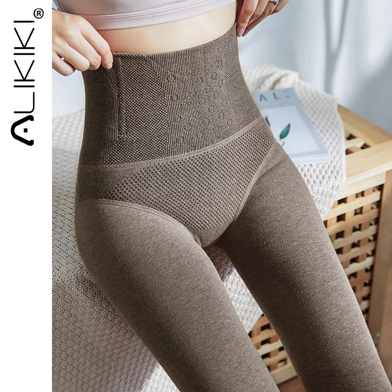 

High Waist Fleece Lined Leggings Thermal Thick Insulated Tights For Women Winter Skinny Elastic Soft Warm Pantyhose