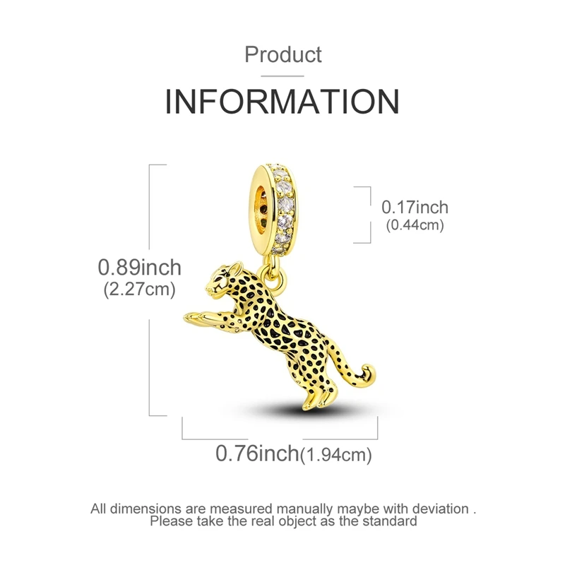 Goldene Leoparden-Hund-Sonnenblumen-Perlen aus 925er-Sterlingsilber, Herbst-Ahornblätter, Original-Charms, Perlen für Armbänder, Damenschmuck, Geschenk – Detail 29
