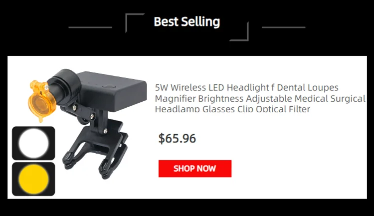 Wireless 5W Loupes LED Headlight Professional Binocluar Magnifier Lupa Headlamp with Clip Brightness Adjustable