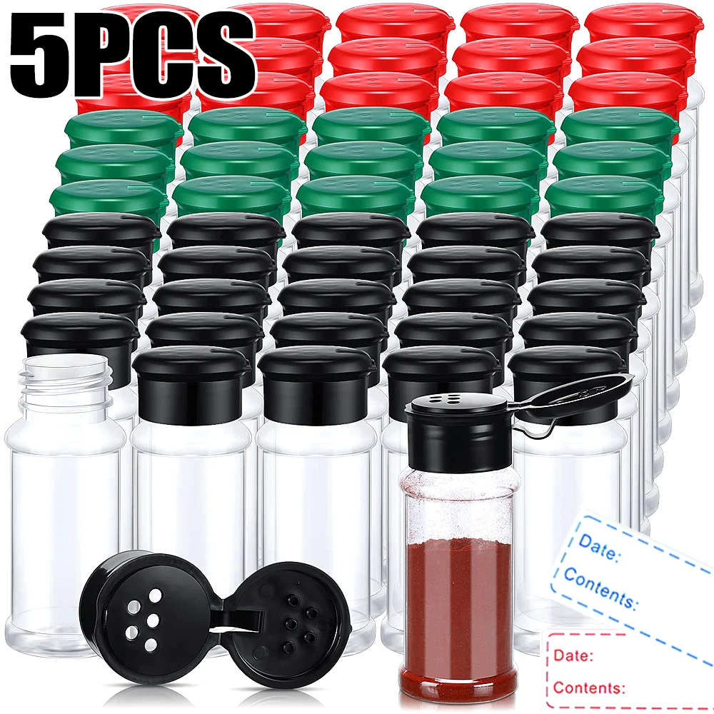 100ML Clear Seasoning Jars Salt Pepper Shaker Bottles Spices Storage Jar Condiment Boxes Home Kitchen Gadget Easy To Refill Pour seasoning jar salt shaker spices bottle salt pepper shakers