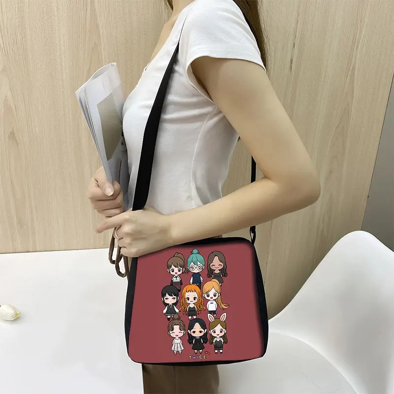 Korean Kpop Twice Women Shoulder Bag Fancy Nayeon Ladies Handbags Girls Crossbody Bags Phone Purse Holder Harajuku Messenger Bag 4