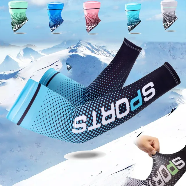 New Ice Silk Sleeve Sunscreen Cuff UV Sun Protection Arm Sleeves  Anti-Slip Men Women Long Gloves Outdoor Cool Sport Cycling 6