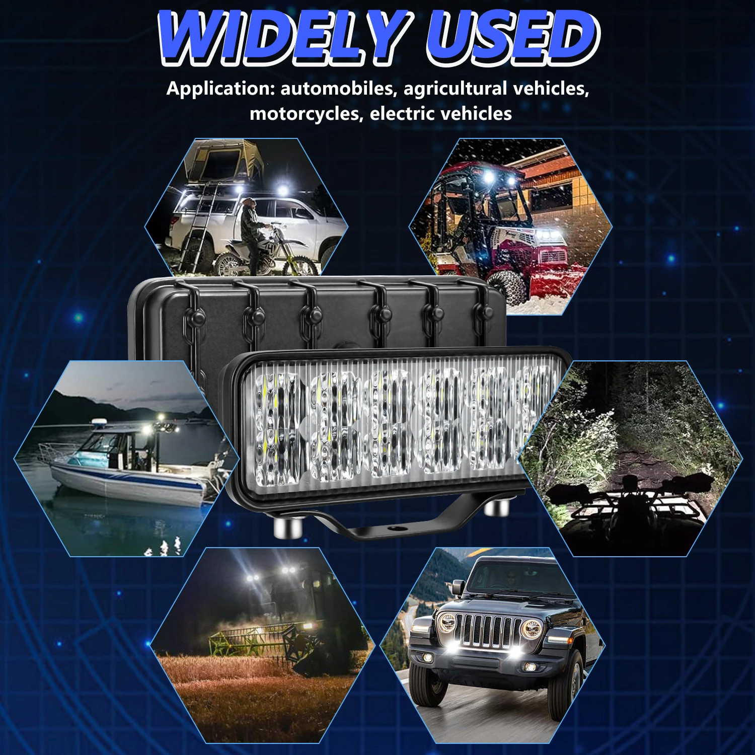 Car Round Miles Projector Super Bright 6000K Spot Flood Combo Lights Car Daytime