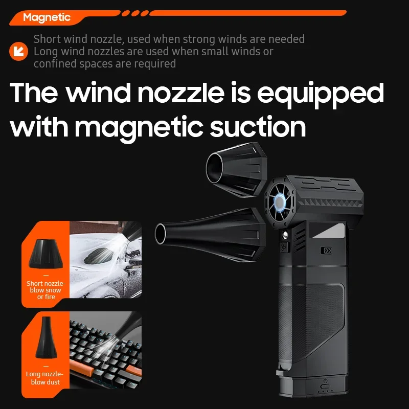 Mini Turbo Jet Fan Electric Air Duster 3 Gear Adjustable Wind Speed 68m/s Dust Cleaner Gun Cleaning Blower Tool 130000RPM