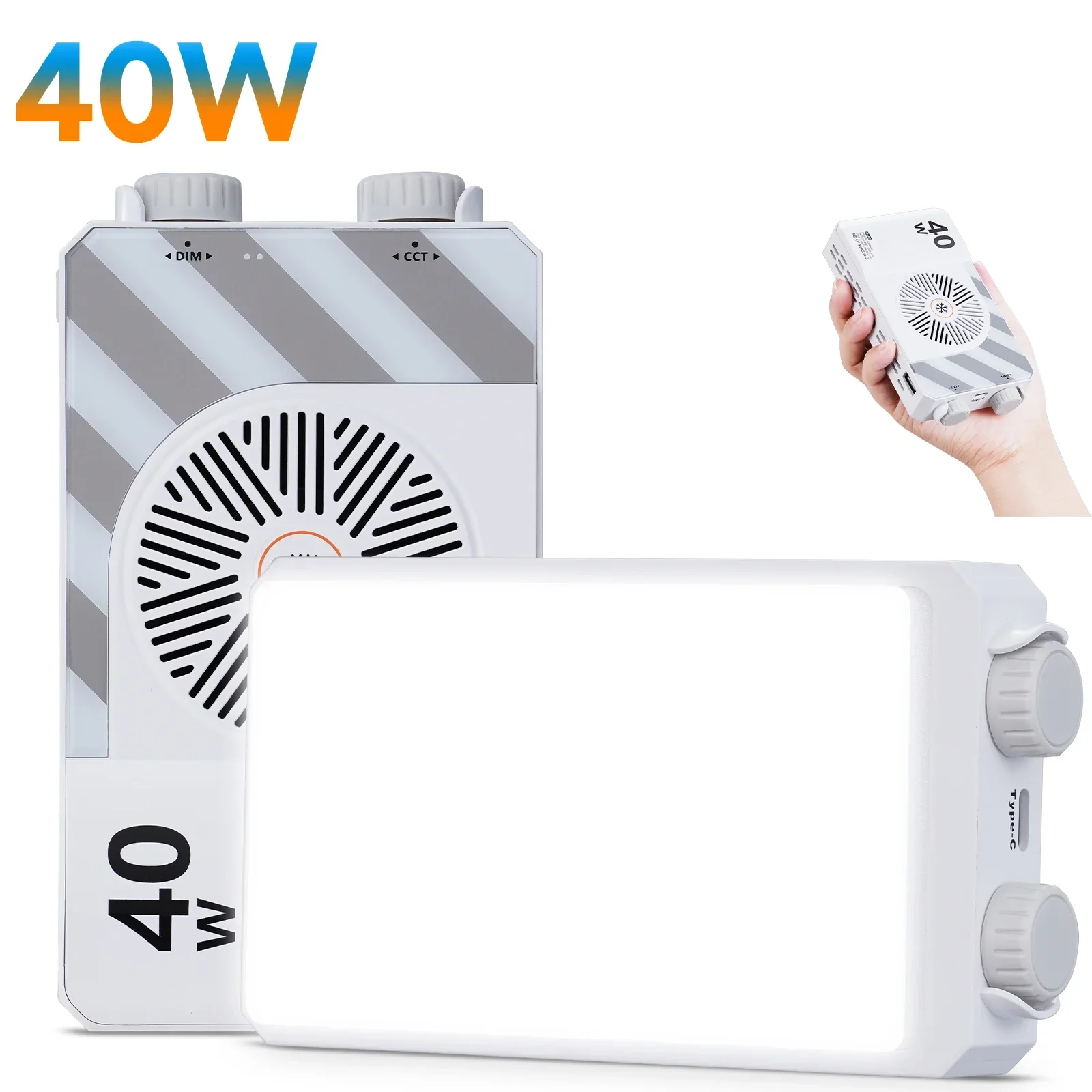 LED Photography Light 40W LED Camera Light CRI/TLCI 96+ 2700-6200K Bi-Color Portable