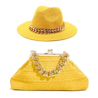 Two Piece Set Hat For Women Sunshade Sun Hat Large Chain Bag And Hat Unisex Beach Travel Straw Hat Fedoras Summer Sun Hat 2022 5