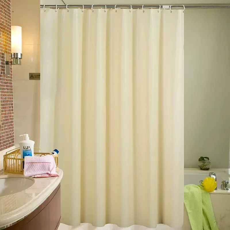 Shower Curtains Waterproof fabric shower curtain lining PVC shower curtain 12 hooks standard size 180 x 180 cm