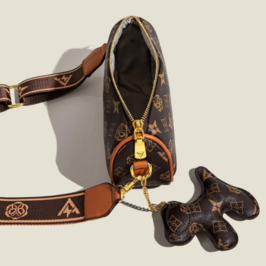 Shoulder Bag Women's Pu Leather Crossbody Bag With Decorative Puppy Dog Shoulder Luxury Design