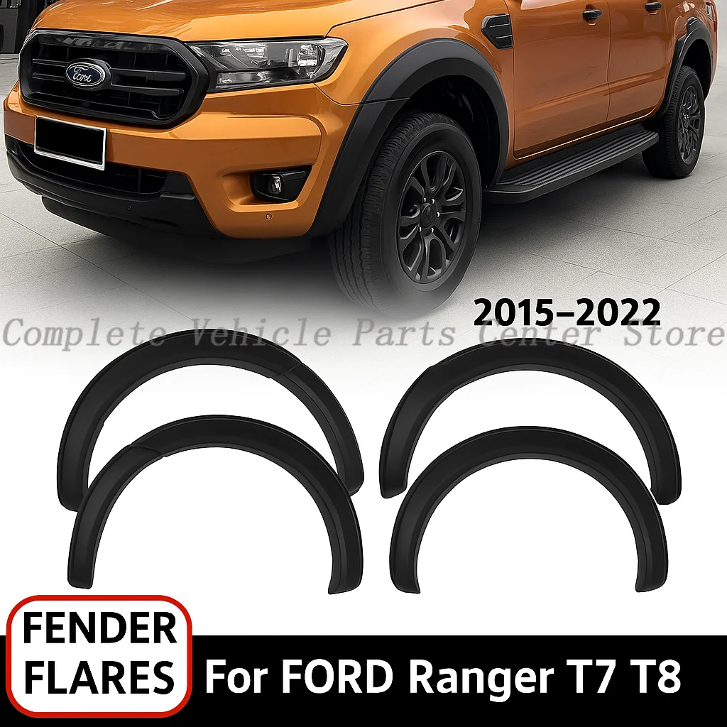 포드 레인저 T7 T8 2015-2022 Wildtrak XTL XL 머드 가드 더블 캐빈 픽업 오프로드 자동차 액세서리 용 펜더 플레어 휠 아치