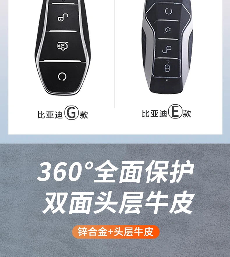 For BYD SS DOLPHIN dmi Song pro Car key case metal leather remote control protective case