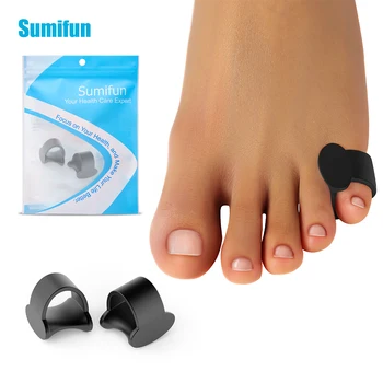 2 pz/paia Silicone nero protezione della punta del piede calli del piede protezione della bolla Anti-usura foro dita dei piedi separatore strumento per Pedicure 1