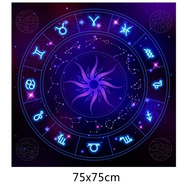 12 Constellation Tarot Tablecloth For Divination Altar Tablecloth Guidance Divination Fate Tarot Deck Board Game Oracle Card Pad