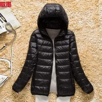 Lightweight Autumn Winter Cotton Jacket Women's Short Style Loose Fit Hooded Large Size Cotton Coat Outerwear for Men