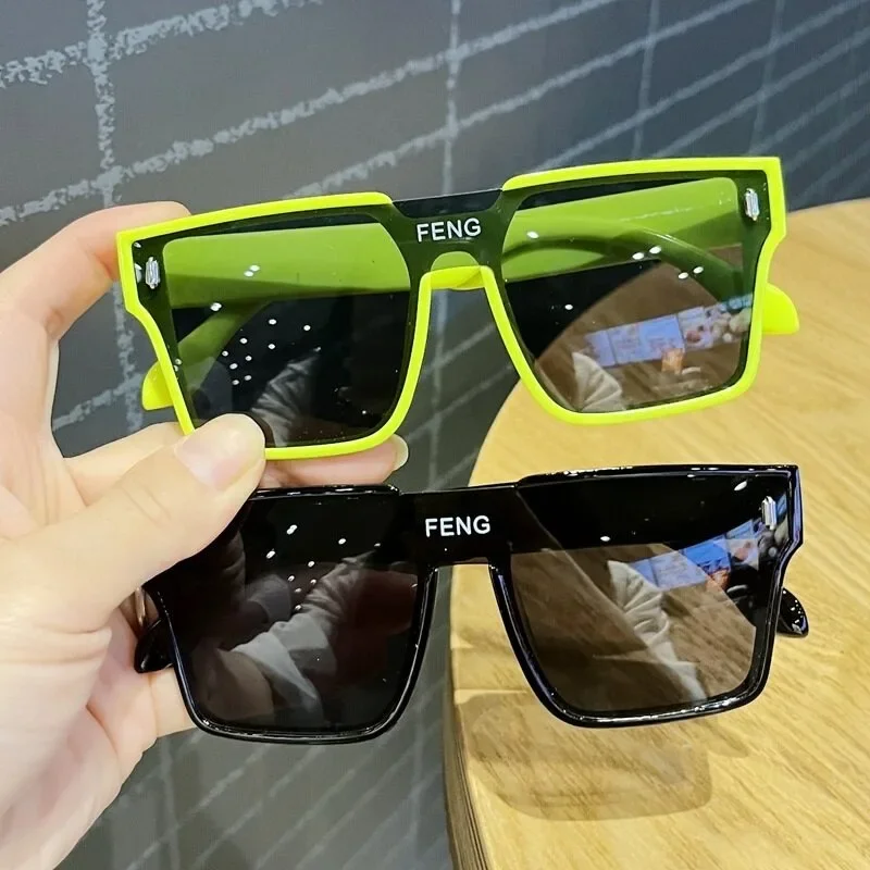 Koreanischen Stil Kinder Sonnenbrille Kinder Junge Mädchen Retro Nette Quadratische Rahmen Sonnenbrille UV400 Brillen