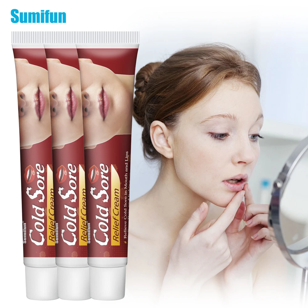 

1/2/3Pcs Sumifun Cold Sore Relief Cream Treat Lips Herp Cheilitis Ulceration Antibacterial Ointment Lip Moisturizing Plaster 20g