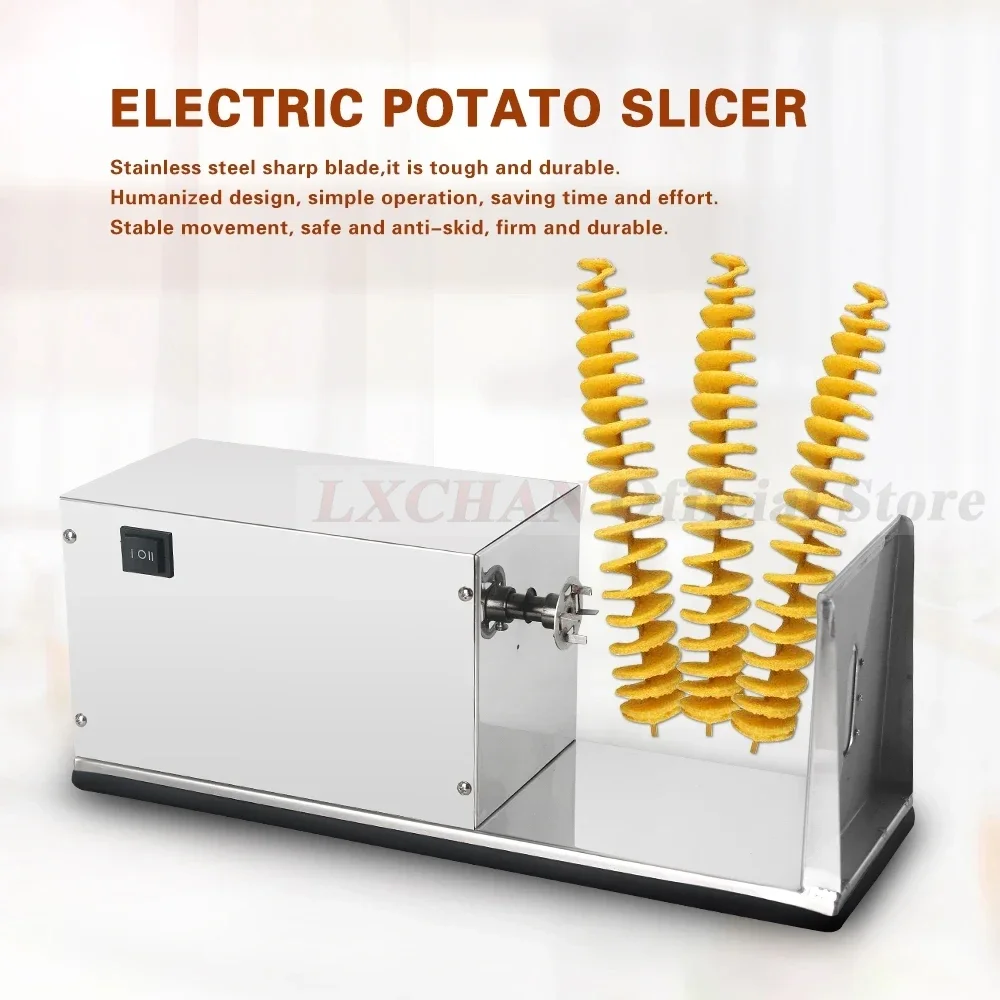 HomeWise Tornado Potato Cutter Machine Electric Spiral Cutting Maker Chopper Potato Chip String Rotate Chips Tower