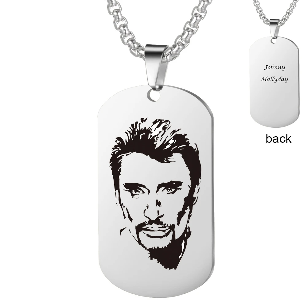 LuxusKollektion Kette Und Anhänger Set Kreuz Johnny Hallyday Titan Edelstahl Gitarre Rocker Geschenk
