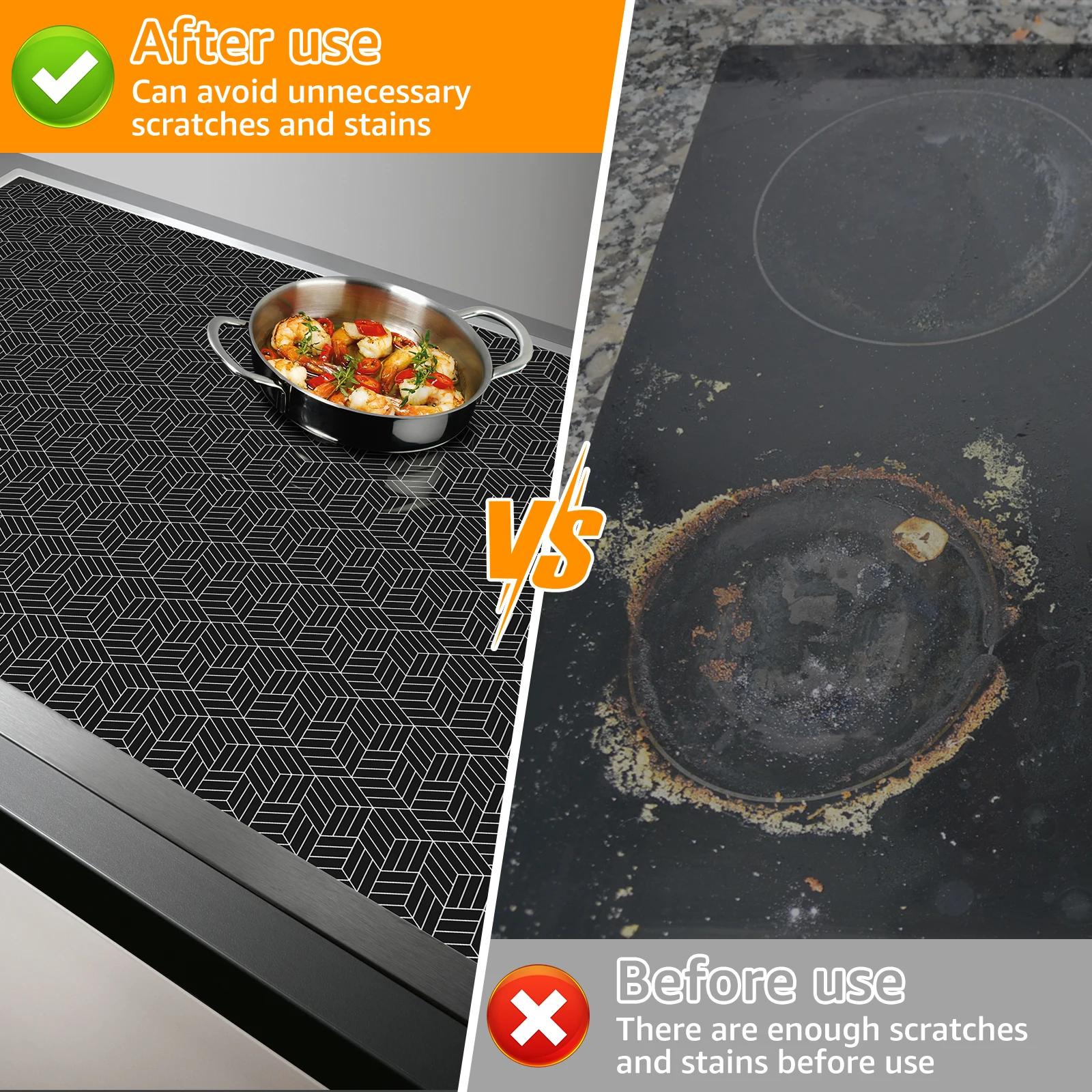 silicone cooktop mat Induction Cooktop Protective Mat Stove Cooktop Anti-Scratch Heat-Resistant Non-Slip Counter Protect