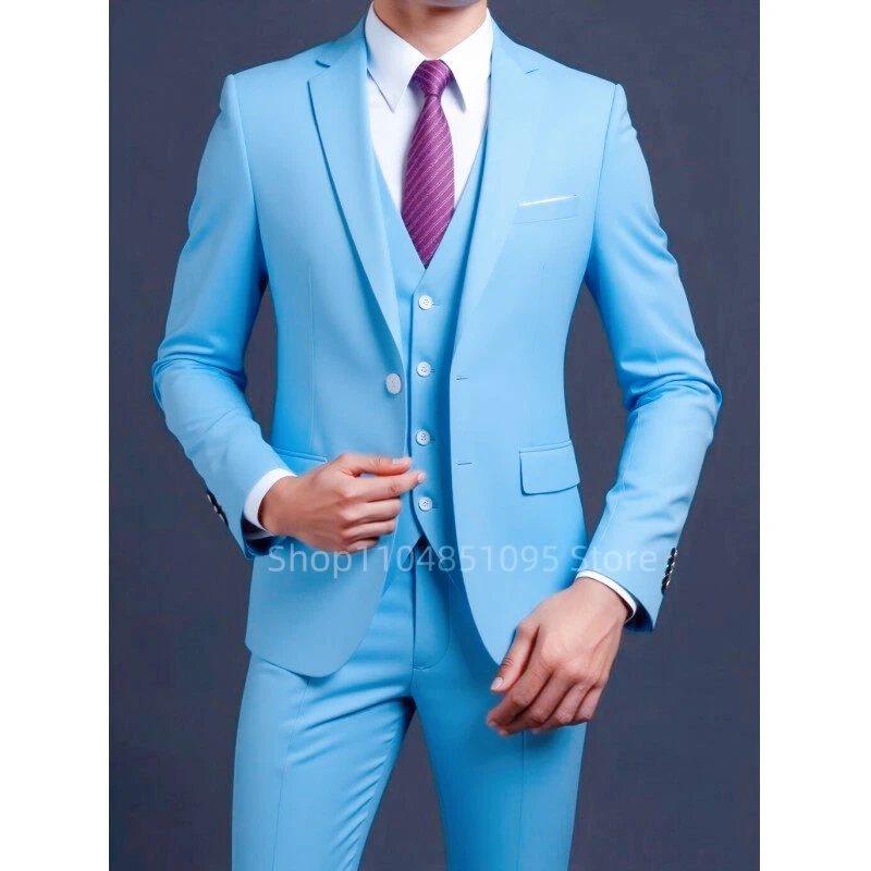 Luxury Slim Fit Men's Wedding Tuxedos 3 Piece Set for Party Prom Fashion Men Suit for Special Occasions Formal Busienss Dresses