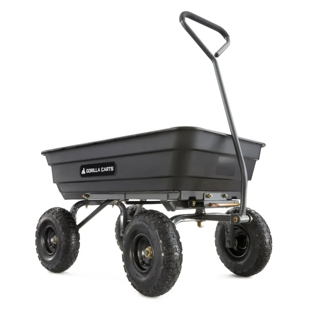 GOR4PS 600-lb. Poly Garden Dump Cart with 10" Tires