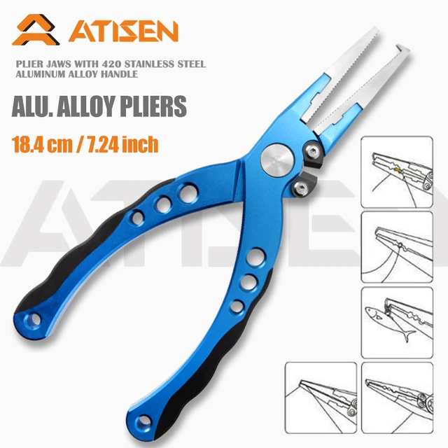 Piscifun Fishing Pliers with Split Rings, Ultralight Aluminum Fishing  Tackle Pliers with Tungsten Steel Braid Cutters, Sheath an - AliExpress