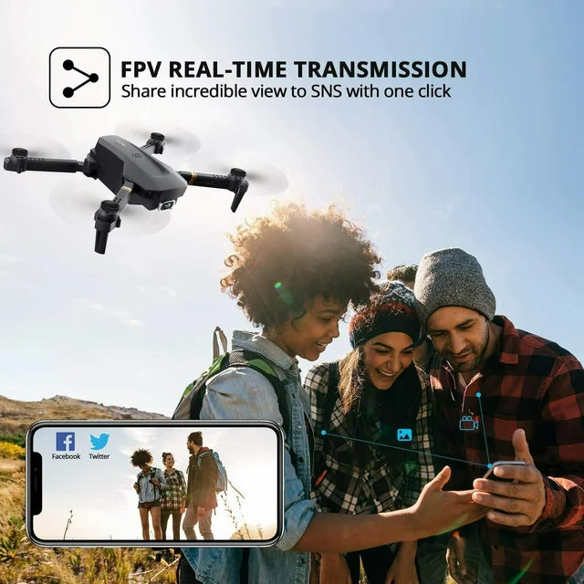 V4 Rc Drone 4k HD Wide Angle Camera 1080P WiFi fpv Drone Dual Camera Quadcopter Real-time transmission Helicopter Toys 4