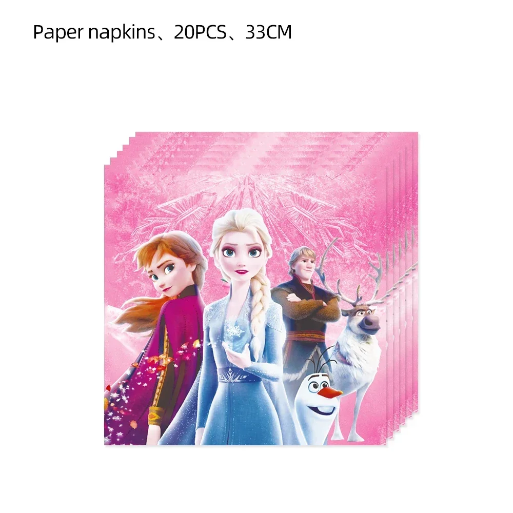 Birthday Tableware Set MINISO Frozen Queen Party Decoration Balloon Tablecloth Plates Cups