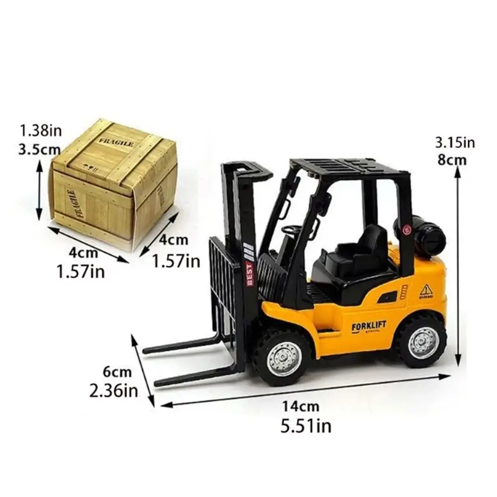 Car Play Toy Vehicle Set Toy Vehicles Vehicle Construction Die-Cast Model Forklift Friction Toy Pallet Interactive Toy - 6