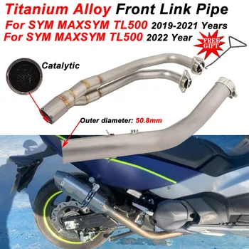 For SMY MAXSYM TL500 19-21 TL508 2022 Full System Motorcycle Exhaust Escape Modified Fron Link Pipe Connecting 51mm Moto Muffler