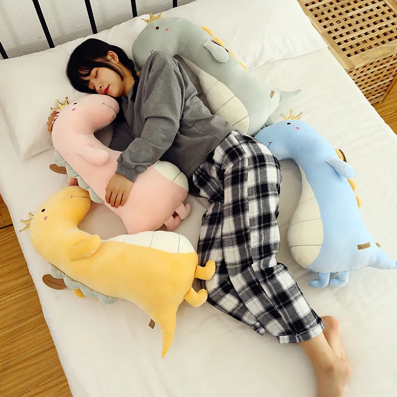 

Милая мягкая плюшевая игрушка динозавр 75 см, Подушка для сна для офиса, домашняя Удобная подушка, детский Декор, рождественский подарок, хлопковая кукла