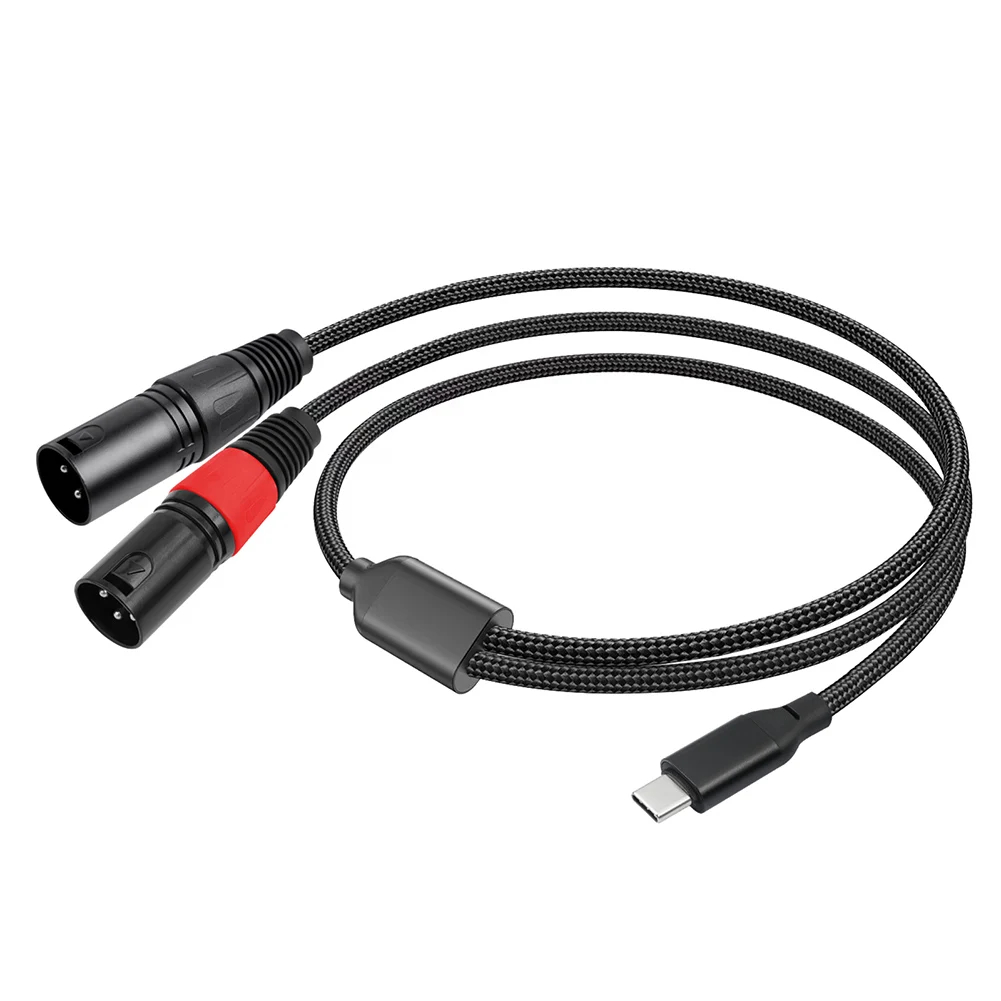 Premium Type C to Dual XLR Male Audio Cable with Built-in DAC Chipset