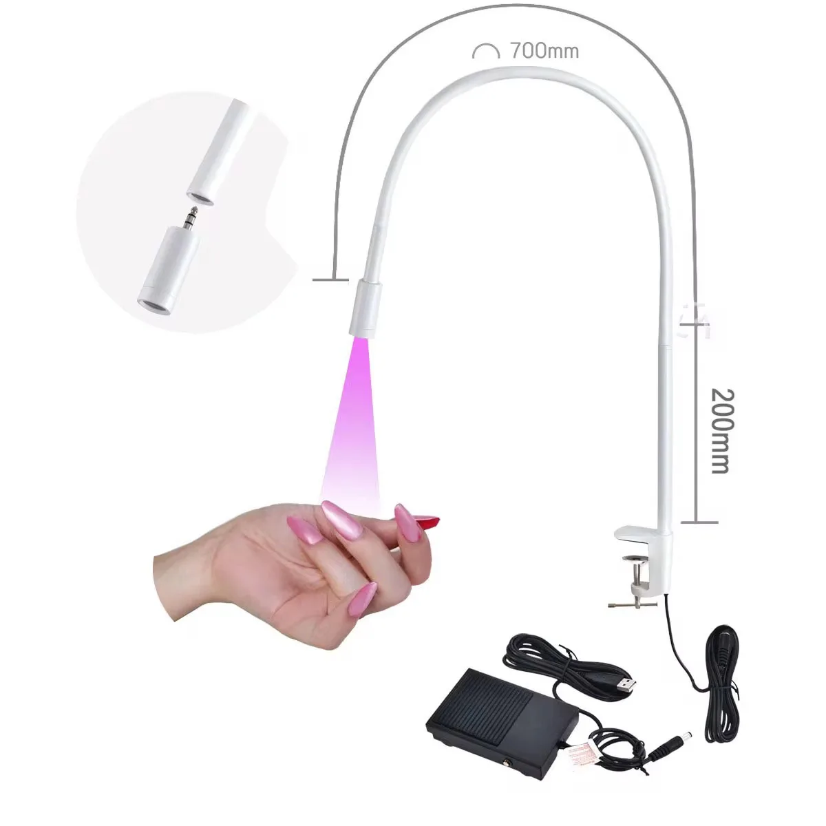 Uv curing lamp USB UV ultraviolet light LED UV glue curing light beauty eyelash manicure false eyelashes grafting foot step switch floor lamp
