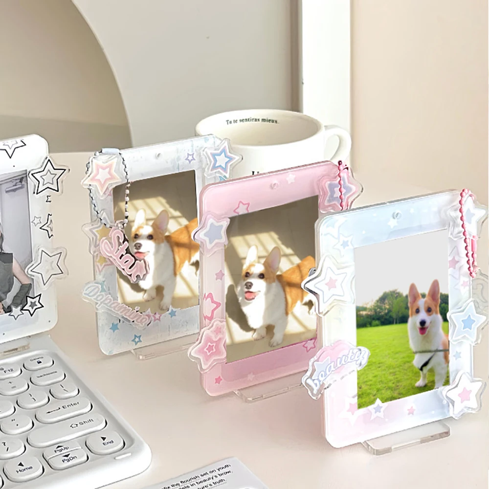 INS Star Series Photo Frame Acrylic Cartoon Photocard Holder Korean Ins Idols Card Holder Photo Stand Card Display Stand Decor 3