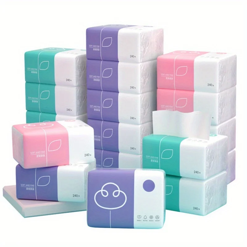 New In 6pcs Premium 4-Ply Tissues 240 Count Each Recyclable Paper Versatile for Facial Toilet Napkin Use Durable Absorbent