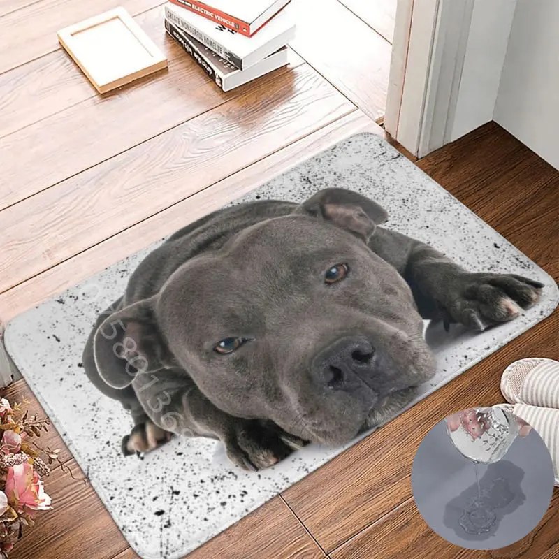 

Diatom Mud Kitchen Mat Staffordshire Bull Terrier Dog Super Absorbent Rugs Bedroom Non-slip Carpet Bath Home Entrance Doormats